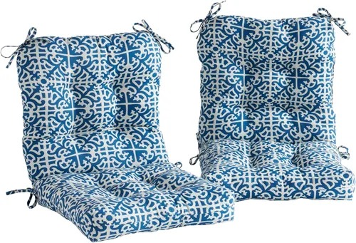 Vista 30 de Greendale Home Fashions Juego de 2 cojines de asiento y respaldo para exteriores, diseño Adobe Stripe 2