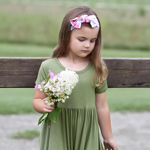 Vista 5 de Gerber Vestido de manga corta con viscosa hecho con eucalipto para bebé y niña pequeña