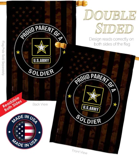Vista 3 de Orgulloso bandera de la casa del ejército – Paquete de guardabosques de las fuerzas armadas de los Estados Unidos Americanos Militares Veteranos