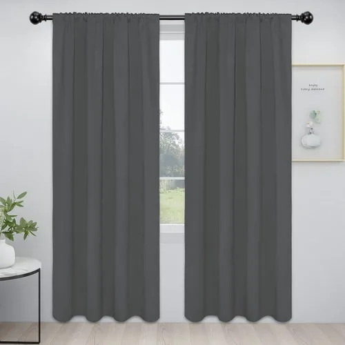 Vista 144 de Easy-Going - Cortinas opacas con bolsillo para varilla para dormitorio, cortinas de ventana para oscurecer la habitación para sala de estar