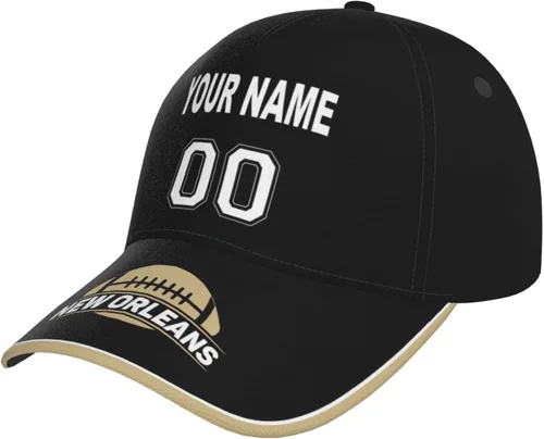 Vista 15 de Gorra personalizada con cualquier nombre y número ajustable, regalo personalizado para papá, hombres, mujeres, jóvenes, fanáticos de los deportes