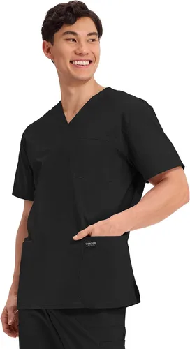 Vista 41 de Cherokee WW Professionals WW695 - Camisa de uniforme sanitario para hombre, con cuello en V