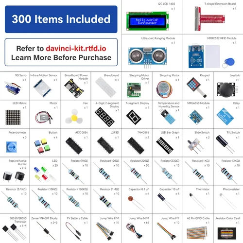 Vista 7 de SunFounder Da Vinci Kit de inicio para Raspberry Pi 5 4B 3B B+ 400, Zero 2 W, Python C Java Scratch Node.js, tutoriales en línea y cursos en video