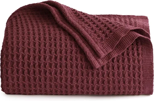 Vista 53 de Bedsure Gentlesoft - Manta de 100 % algodón, tamaño Twin XL, para dormitorio universitario, transpirable y suave, manta Twin de tejido waffle