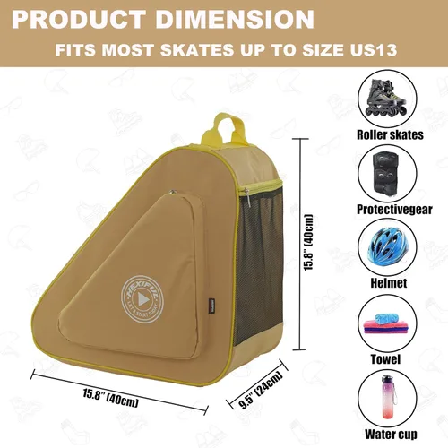 Vista 4 de HEXIFUL Bolsa para Patines de Hielo, En Línea, Roller y Quad - Para Niños y Adultos