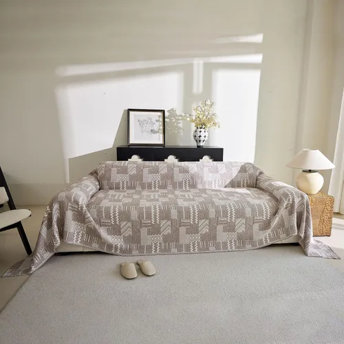 Vista 8 de DREAMINGO Funda de Sofá de Chenilla Beige Bohemia Geométrica Jacquard para Sofá de 3 Cojines Antideslizante Seccional Forma de L para Perros