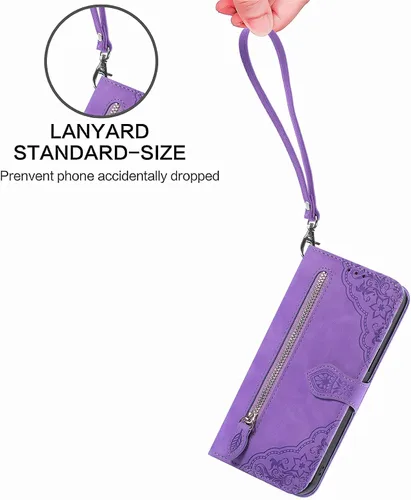 Vista 7 de Funda compatible con Xiaomi Poco X3 GT, cartera con cremallera, compatible con Redmi Note 10 Pro (China) 5G de piel sintética con cierre magnético
