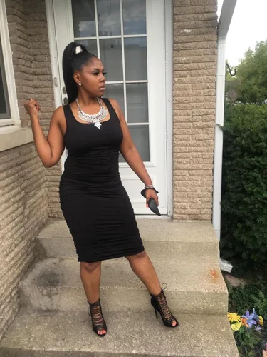 Vista 7 de BEAGIMEG Vestido midi sin mangas sexy fruncido para mujer