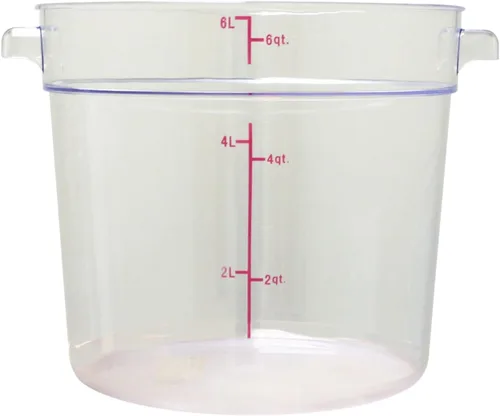 Vista 6 de TrueCraftware - Tapa redonda transparente de 1 cuarto de galón para contenedor redondo de almacenamiento de alimentos de policarbonato, 1 pieza