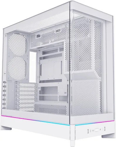 Vista 18 de Caja de PC Montech Serie HS ATX de torre media, PC para juegos, alto flujo de aire, diseño reversible, panel frontal curvo robusto de vidrio