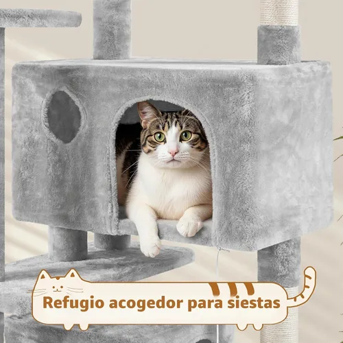 Vista 8 de Yaheetech Árbol para gatos resistente de varios niveles de 70 pulgadas