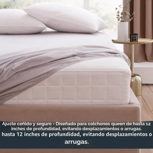 Vista 4 de Protector de colchón impermeable con cremallera – Carcasa de 6 lados, a prueba de chinches y ácaros del polvo, cubierta de 12 pulgadas