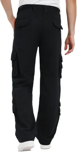 Vista 5 de Lovecandy Pantalones cargo para hombre pantalones tácticos con 8 bolsillos pantalones cargo salvajes pantalones cargo holgados para hombre