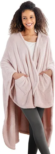 Vista 14 de Berkshire Blanket Primalush® Manta portátil, Capa de felpa con bolsillos y acogedora para estar en casa, ideal para adultos y adolescentes, Negro