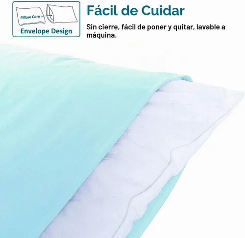 Vista 3 de NTBAY Juego de fundas de almohada estándar, paquete de 2 fundas de almohada de microfibra cepillada de 20 x 26 pulgadas, suaves, sin arrugas Aqua