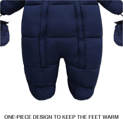 Vista 5 de Traje de nieve de invierno para bebé niña, chaqueta para niño, mono con capucha