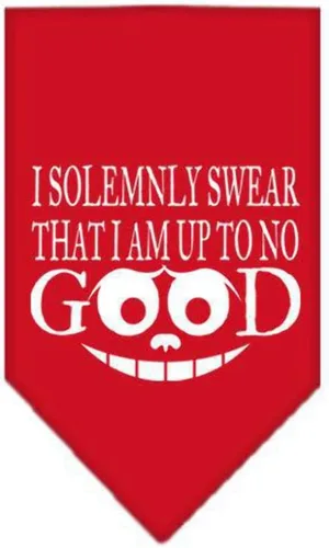 Vista 12 de Bandana serigrafiada para mascotas y perros, con texto "I Solemnly Swear That I Am Up To No Good" Cocoa S