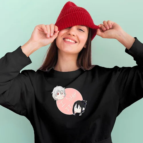 Vista 3 de Ne%zumi Merch I Ship It Pullover Hoodie, T-Shirt, Crewneck, Long Sleeve, Adult Youth Cotton Unisex Sweatshirt, Unique Birthday Gifts for Kid Women