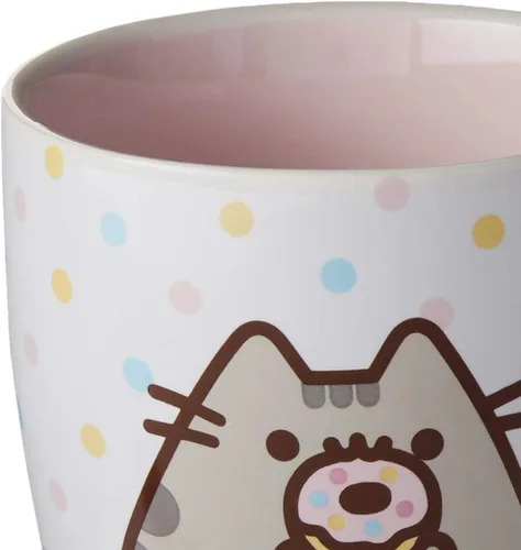 Vista 4 de Pusheen by Our Name is Mud "Donut" - Taza de café de cerámica, rosa, 12 onzas