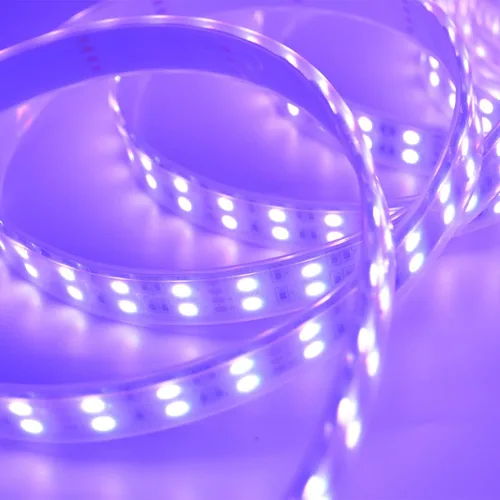Vista 8 de Tira de luz LED súper brillante de 12 V, doble fila 600 LED, manga impermeable IP67, sin fuente de alimentación (conmutación de 7 colores RGB)