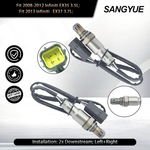Vista 2 de Sensor de oxígeno 2 para Nissan 370Z 350Z Infiniti G37 G35 M35 M37 M56 EX35 EX37 FX35 FX37 FX37 FX50 G25 Q70 QX50 QX70 aguas abajo izquierda +