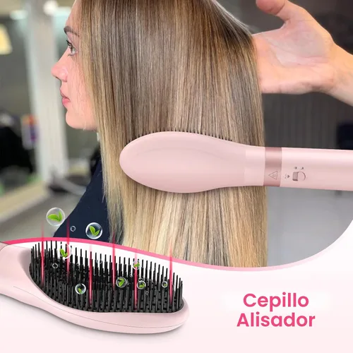 Vista 7 de MESCOMB Envoltura de aire caliente de doble voltaje, cepillo de secador de pelo 5 en 1 con secador de pelo de secado rápido, peinado, alisado y Rosa