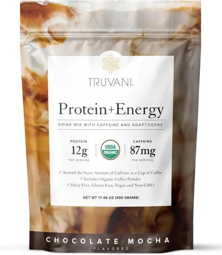 Vista 15 de Truvani Proteína en polvo de guisante vegana Banana Canela 20g de proteína vegetal orgánica 20 porciones Keto Sin gluten ni lácteos Bajo