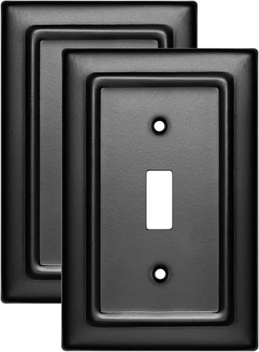 Vista 22 de Monarch Abode Placa de Pared de Interruptor de Palanca de 1 Gang, Placa de Pared de Interruptor Individual de Metal Arquitectónico, Placa Decorativa