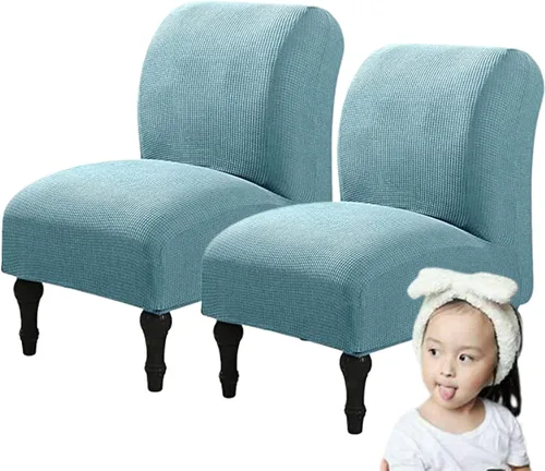 Vista 54 de Fundas elásticas para silla sin brazos, extraíbles y lavables, de elastano jacquard sin reposabrazos, protector de muebles para sala de estar, Verde