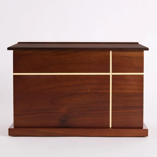 Vista 9 de Aspen Studio AspenStudio Urna de madera de nogal cruzada para cremación de cenizas humanas, urna de madera maciza artesanal de hasta 200 libras