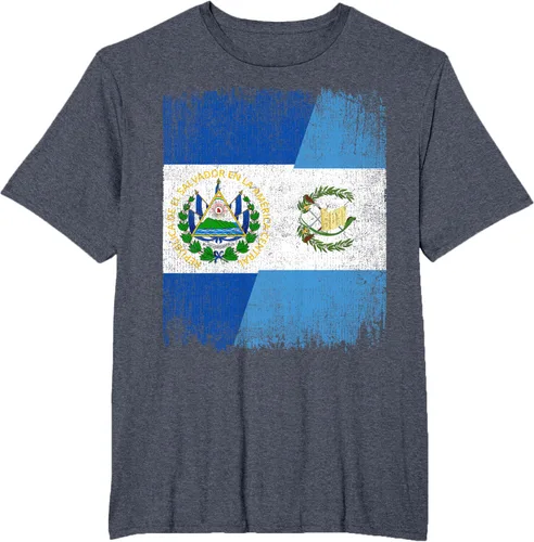 Vista 56 de Camiseta Half El Salvador Bandera de Guatemala con raíces guatemaltecas