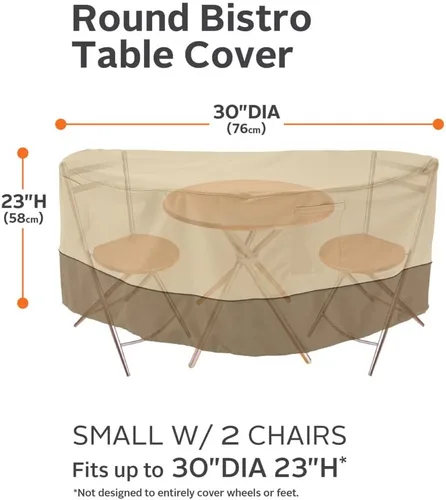 Vista 3 de Classic Accessories Veranda - Juego de mesa redonda y silla para patio de 30 pulgadas resistente al agua