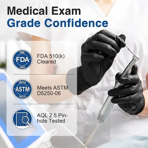Vista 2 de Schneider Vinyl Synthetic Exam Gloves, 4 Mil, Latex Free Disposable Gloves for Medical, Cooking, Cleaning, and Food Prep
