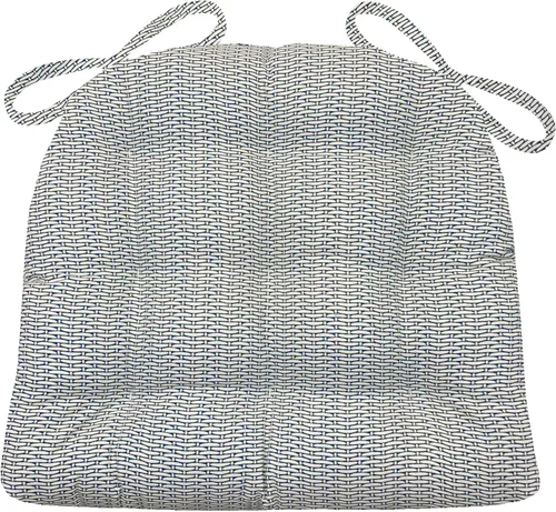 Vista 54 de Barnett Home Decor Ticking Stripe Berlin Blue - Almohadilla para silla de comedor con lazos, tamaño mediano 18, relleno de espuma de látex, lavable