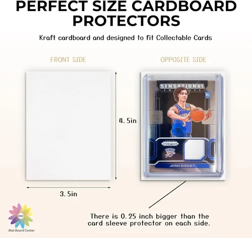 Vista 2 de Mat Board Center - Paquete de 100 protectores de cartón para tarjetas Blanco