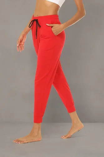 Vista 7 de AvaCostume Pantalones deportivos ligeros de algodón para mujer, pantalones deportivos de yoga, pantalones casuales con bolsillos