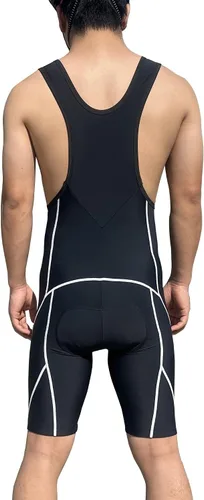 Vista 4 de sponeed Pantalones cortos de ciclismo para hombre, con relleno transpirable, UPF 50+