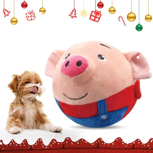 Vista 10 de ROWPOZ Juguete de peluche para mascotas en movimiento activo actualización 2025, juguete de bola chirriante para perro, juguete interactivo