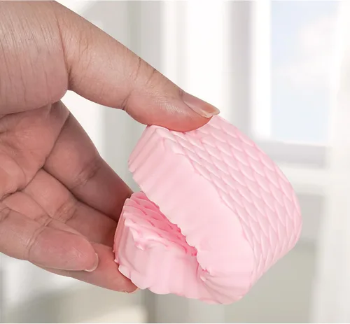 Vista 3 de Esponja de baño exfoliante, esponja de baño asiática para ducha, hidratante y exfoliante, esponja corporal, masajeador de celulitis, removedor