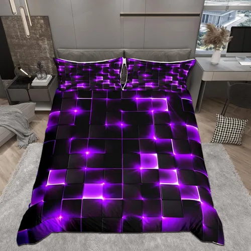 Vista 38 de Juego de funda de edredón con lazo de dibujos animados para niñas, tamaño individual, juegos de ropa de cama de princesa con lazo para niños, 2 Azul
