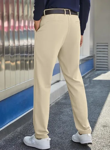 Vista 2 de JMIERR Pantalones de golf para hombre, elásticos, ajustados, para correr, viajes, trabajo, pantalones de vestir chinos para hombre