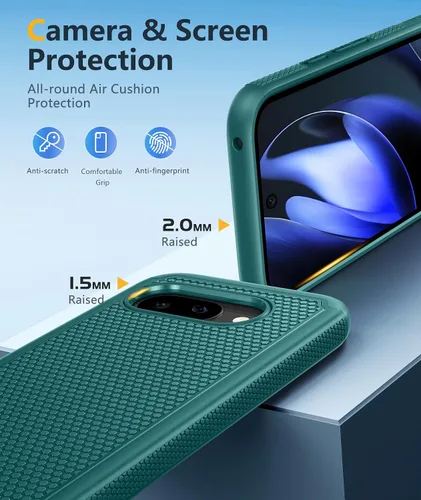 Vista 1074 de FNTCASE Funda para iPhone 17 Pro: Fundas delgadas translúcidas de color azul claro compatibles con MagSafe, protección completa de la cámara