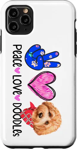 Vista 11 de Funda de regalo para iPhone 15 Peace Love Doodles Goldendoodle Dog Golden Labradoodle