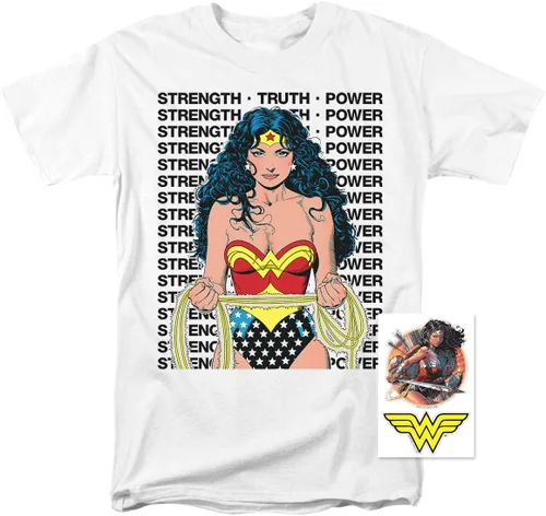 Vista 2 de Popfunk - Wonder Woman Strength Truth Power T-Shirt & Stickers