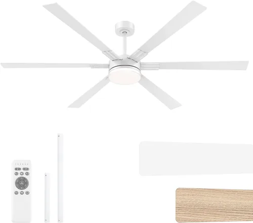 Vista 11 de OPONL Ventilador de techo de 52 pulgadas con luz y control remoto Negro