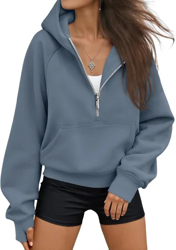 Vista 7 de AUTOMET Sudaderas con capucha de mujer, sudaderas de forro polar para otoño, conjuntos de moda, sudaderas para hacer ejercicio, chaquetas con Verde