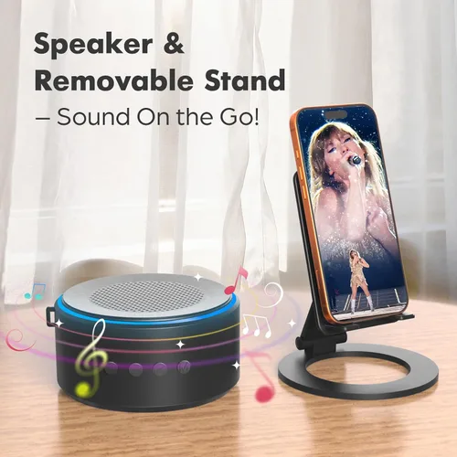 Vista 4 de ZAPUVO - Regalos para papá para el día de Navidad, altavoz Bluetooth con soporte para teléfono, aniversario para hombres, regalos de cumpleaños
