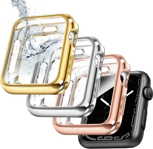 Vista 40 de top4cus - Funda ecológica protectora, de TPU suave y flexible, compatible con iWatch Series 5, Series 4, Series 3, Series 2 y Series 1 Negro
