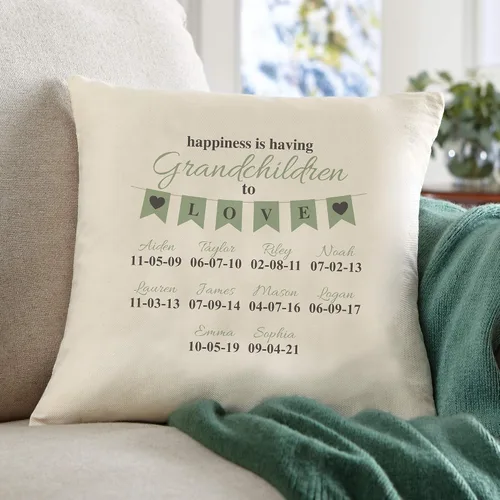 Vista 2 de Let's Make Memories Almohada personalizada – A Grandparents Love for Grandma – para ella – para ella – para ella – Cuadrado de 15 pulgadas