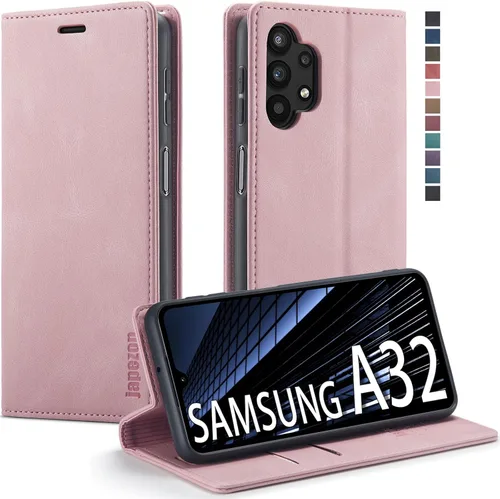 Vista 19 de Funda tipo cartera para Samsung Galaxy A32 5G con bloqueo RFID, tarjetero y función atril magnético, funda de cuero con tapa para Galaxy A32 5G